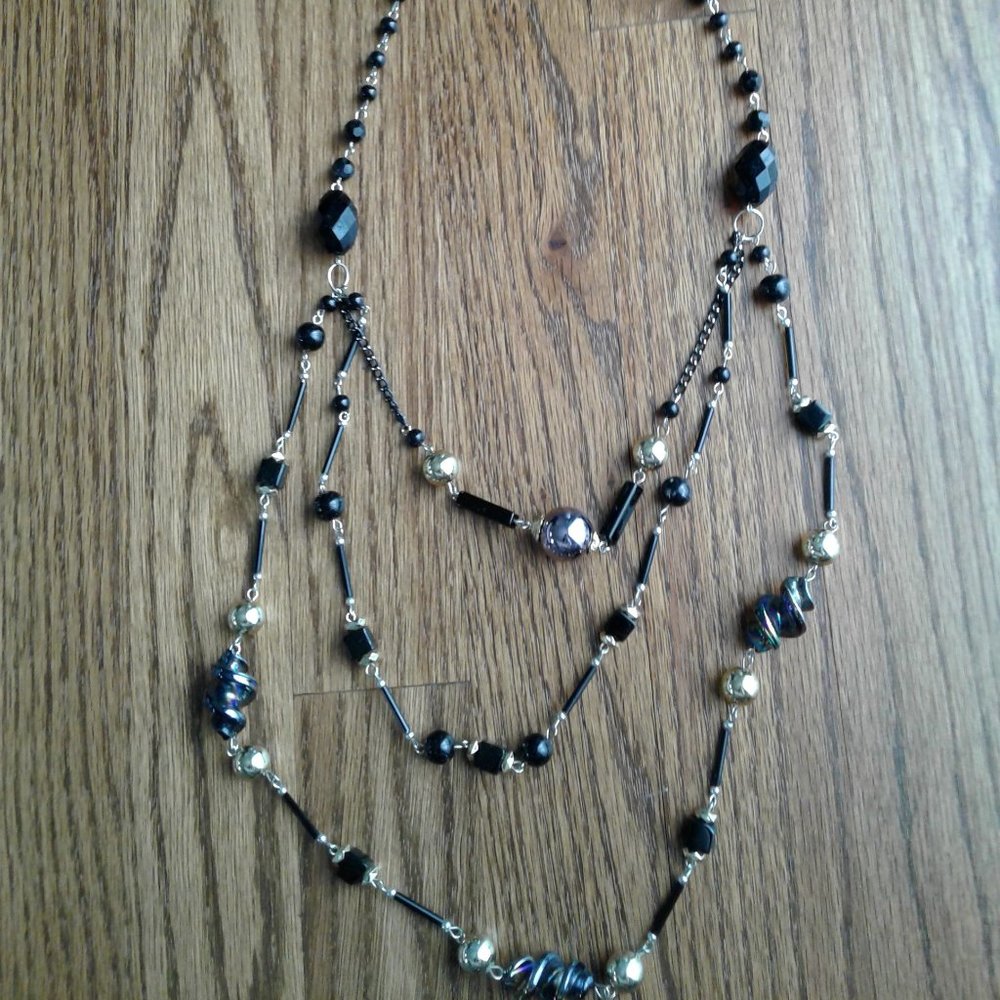 Black bead necklace